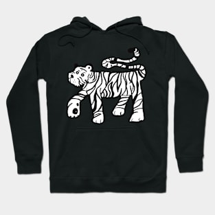 Black and white tiger Hoodie